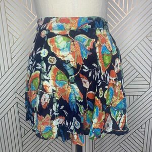 Raga Nocturnal Affair Floral Butterfly Bird Printed Mini Skirt Size‎ US Large